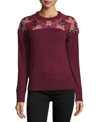 Dark Purple Lace Sweater