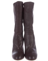 Tabitha Simmons Leather Round Toe Ankle Boots