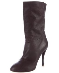 Tabitha Simmons Leather Round Toe Ankle Boots