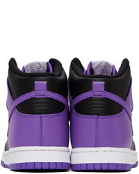 Nike Black Purple Dunk High Retro Sneakers