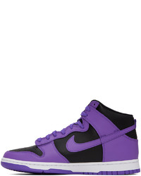 Nike Black Purple Dunk High Retro Sneakers