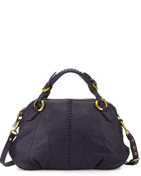 Oryany Daria Leather Satchel Bag Purple