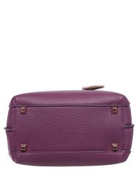 MCM Mini Milla Leather Satchel Purple