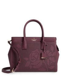 Kate Spade New York Cameron Street Candace Perforated Leather Satchel Purple