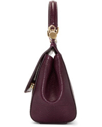 Dolce & Gabbana Purple Iguana Embossed Small Miss Sicily Bag