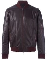 Ermenegildo Zegna Leather Bomber Jacket