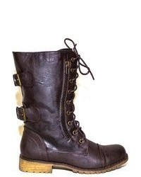 Soho Girl Astor Combat Boots In Brown