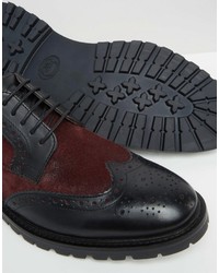 Base London Conflict Leather Derby Brogue Shoes