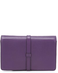 Gucci Pre Owned Grape Leather Broadway Convertible Clutch