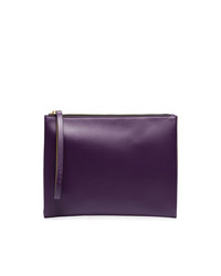 Marni Tan And Purple Colour Block Leather Pouch