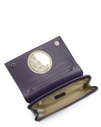 Versace Logo Hardware Leather Convertible Clutch
