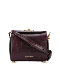 Alexander McQueen Dark Purple Box 19 Crocodile Bag