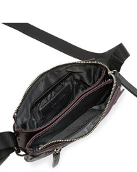 Neiman Marcus Honeycomb Faux Leather Crossbody Bag Blackberry