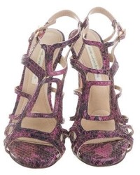 Diane von Furstenberg Embossed Cutout Sandals