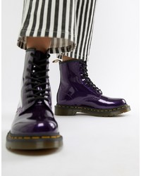 Dr. Martens 1460 Purple Chrome Flat Ankle Boots