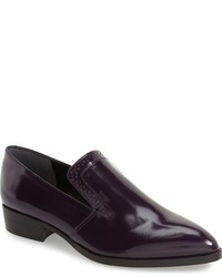 Dark Purple Leather Loafers