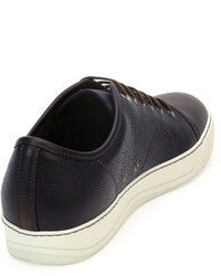 Lanvin Grainy Leather Low Top Sneaker Purple