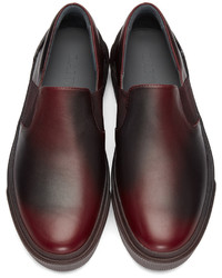 Lanvin Red Leather Slip On Sneakers