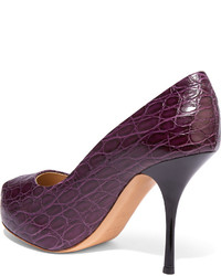 Giuseppe Zanotti Sold Out Croc Effect Leather Pumps