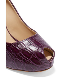 Giuseppe Zanotti Sold Out Croc Effect Leather Pumps