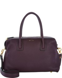 Dark Purple Leather Satchel Bag