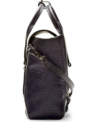 3.1 Phillip Lim Purple Textured Leather Pashli Medium Satchel
