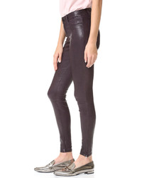 J Brand Mid Rise Stretch Leather Pants