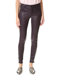 J Brand Mid Rise Stretch Leather Pants