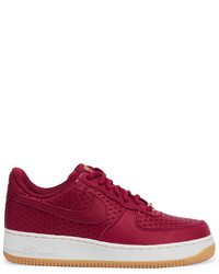 Nike Air Force 1 Perforated Leather Sneakers Red