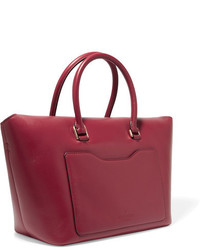 Valentino The Rockstud Leather Tote Burgundy