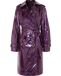 Dark Purple Leather Trenchcoat