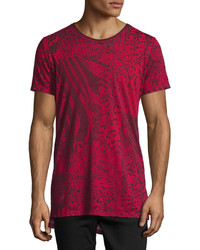 Diesel Marcuso Mixed Animal Print T Shirt Red