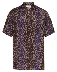 Dark Purple Leopard Short Sleeve Shirt