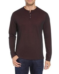 Dark Purple Long Sleeve Henley Shirt
