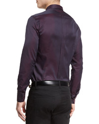 Dolce & Gabbana Iridescent Long Sleeve Woven Sport Shirt Wine