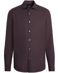 Zegna Long Sleeved Cotton Blend Shirt