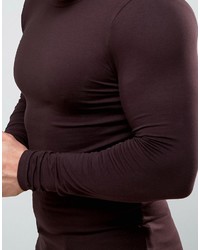 Asos Extreme Muscle Longline Long Sleeve T Shirt In Purple