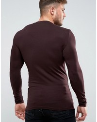 Asos Extreme Muscle Longline Long Sleeve T Shirt In Purple