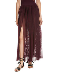 Jets By Jessika Allen Aspire Layered Mesh Maxi Coverup Skirt Purple