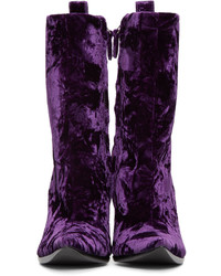 Haider Ackermann Purple Velvet Boots