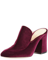 Gianvito Rossi Velvet Notched 85mm Loafer Mule