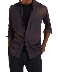 Dark Purple Ombre Long Sleeve Shirt
