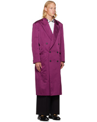 Versace Purple Double Breasted Coat
