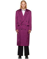 Versace Purple Double Breasted Coat