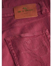 Etro Embroidered Straight Leg Jeans