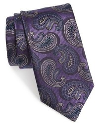 Dark Purple Paisley Silk Tie