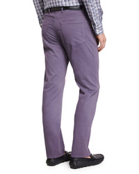 Ermenegildo Zegna Five Pocket Stretch Cotton Pants Purple