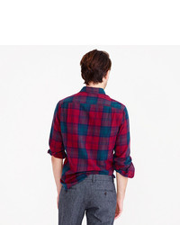J.Crew Midweight Flannel Shirt In Cabernet Plaid
