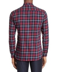 The Kooples Contrast Piping Plaid Sport Shirt