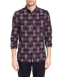 French Connection Slim Fit Ikat Check Sport Shirt